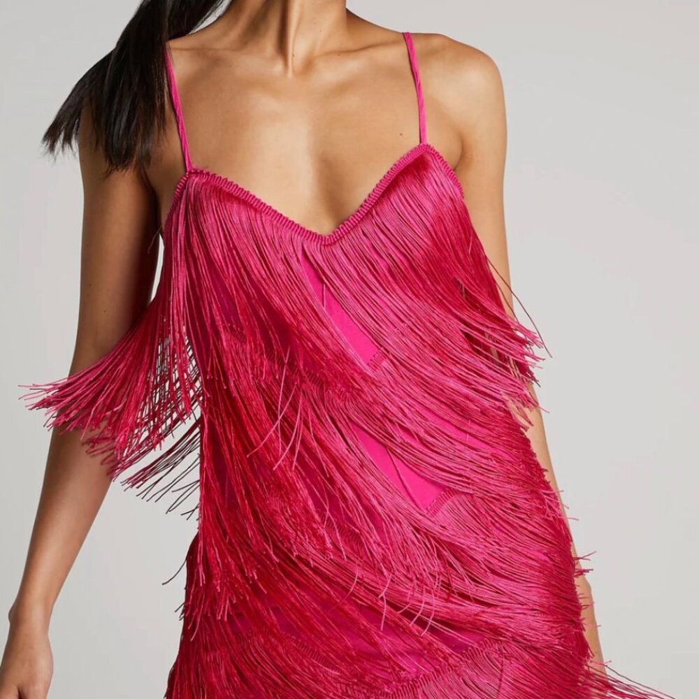 Showpo Hot Pink Fringe Dress (Perfect Taylor Swift costume!)